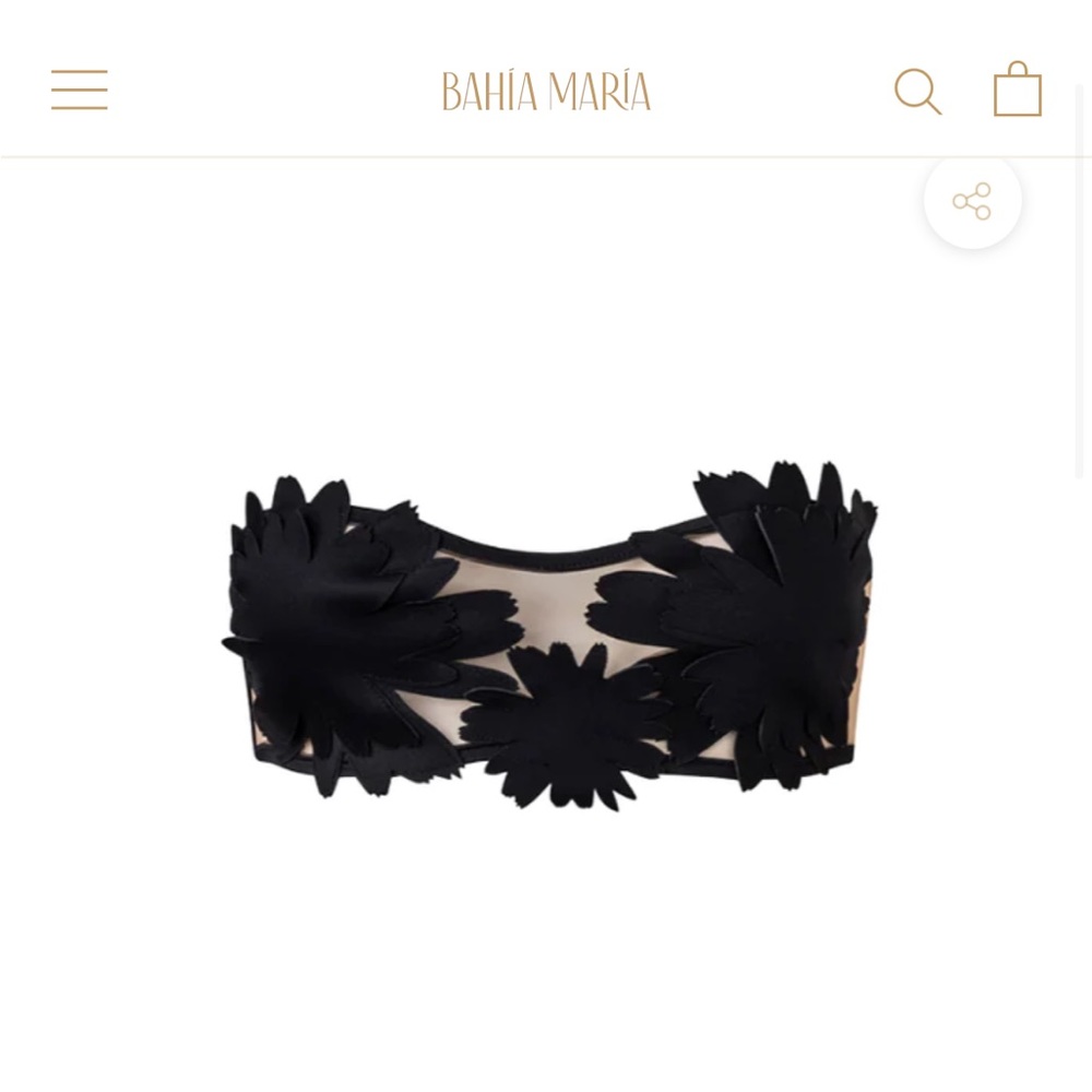 Bahia Maria - Sofia Bikini Top in Black (Size Medium)